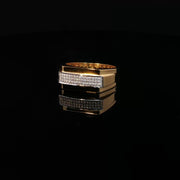 Yellow Gold Ring with Round Cut American Diamonds