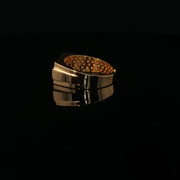 Yellow Gold Ring with Round Cut American Diamonds