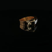 Yellow Gold Ring with Round Cut American Diamonds