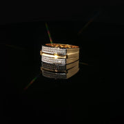 Yellow Gold Ring with Round American Diamonds