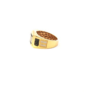 Yellow Gold Signet Ring with Square Cut Diamond