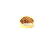 Yellow Gold Signet Ring with Square Cut Diamond