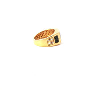 Yellow Gold Signet Ring with Square Cut Diamond
