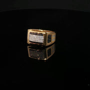 Yellow Gold Signet Ring with Square Cut Diamond