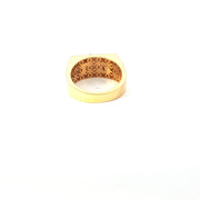 Yellow Gold Multistone Ring with American Diamonds Featuring Lord Ram
