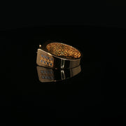 Yellow Gold Multistone Ring with American Diamonds Featuring Lord Ram