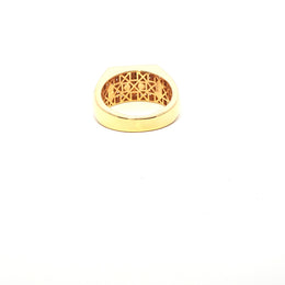 Yellow Gold Multistone Ring with American Diamonds Featuring Lion Head Design