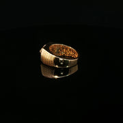 Yellow Gold Multistone Ring with American Diamonds Featuring Lion Head Design