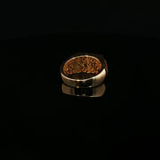 Yellow Gold Multistone Ring with American Diamonds Featuring Lion Head Design