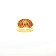 Yellow Gold Multistone Ring Featuring Round Cut American Diamonds