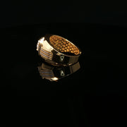 Yellow Gold Multistone Ring Featuring Round Cut American Diamonds
