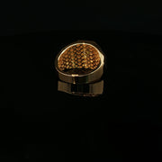 Yellow Gold Multistone Ring Featuring Round Cut American Diamonds