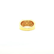 Yellow Gold Multistone Ring with Round Cut American Diamonds Featuring MINI Logo