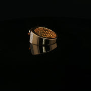 Yellow Gold Multistone Ring with Round Cut American Diamonds Featuring MINI Logo