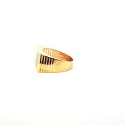 Yellow Gold Ring with Round Cut American Diamonds