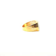 Yellow Gold Ring with Round Cut American Diamonds