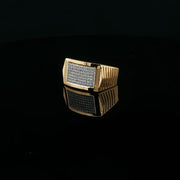 Yellow Gold Ring with Round Cut American Diamonds