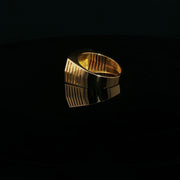 Yellow Gold Ring with Round Cut American Diamonds