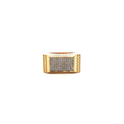 Yellow Gold Ring with Round Cut American Diamonds