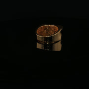 Yellow Gold Ring with Round Cut American Diamonds