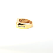 Yellow Gold Multistone Ring with Round American Diamonds