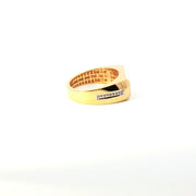 Yellow Gold Multistone Ring with Round American Diamonds
