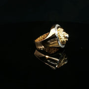 Yellow Gold Signet Ring with Diamond Lion Motif