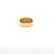 Yellow Gold Band Ring with Round Cut American Diamond Setting