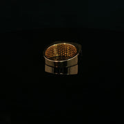 Yellow Gold Band Ring with Round Cut American Diamond Setting