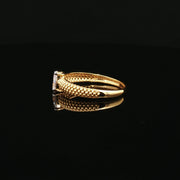 Unique Texture in 22K Gold, Brilliant Pear CZ