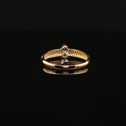 Unique Texture in 22K Gold, Brilliant Pear CZ
