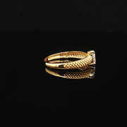 Unique Texture in 22K Gold, Brilliant Pear CZ