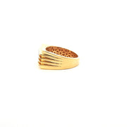 Men’s Square-Set Round Cut American Diamonds Yellow Gold Ring