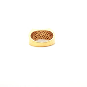 Men’s Square-Set Round Cut American Diamonds Yellow Gold Ring