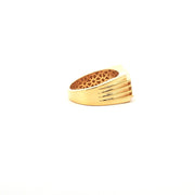 Men’s Square-Set Round Cut American Diamonds Yellow Gold Ring