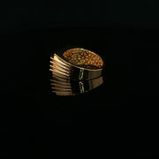 Men’s Square-Set Round Cut American Diamonds Yellow Gold Ring
