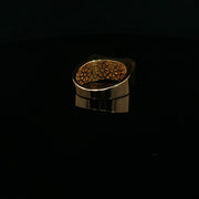 Men’s Square-Set Round Cut American Diamonds Yellow Gold Ring