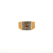 Yellow Gold Signet Ring Featuring Lord Shiva’s Trishul Design