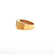 Yellow Gold Signet Ring Featuring Lord Shiva’s Trishul Design