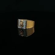 Yellow Gold Signet Ring Featuring Lord Shiva’s Trishul Design
