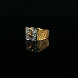 Yellow Gold Signet Ring Featuring Lord Shiva’s Trishul Design