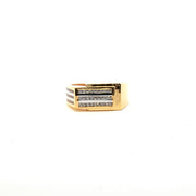 Yellow Gold Ring with Round Cut American Diamonds in Channel Setting