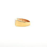Yellow Gold Ring with Round Cut American Diamonds in Channel Setting