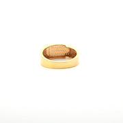 Yellow Gold Ring with Round Cut American Diamonds in Channel Setting