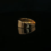 Yellow Gold Ring with Round Cut American Diamonds in Channel Setting
