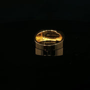 Yellow Gold Ring with Round Cut American Diamonds in Channel Setting