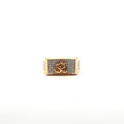 Men’s Yellow Gold Signet Ring Featuring Lord Shiva’s OM Symbol