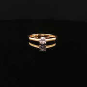 22K Yellow Gold Solitaire Ring with Round Brilliant Cut CZ