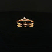 22K Yellow Gold Solitaire Ring with Round Brilliant Cut CZ