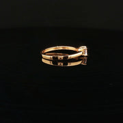 22K Yellow Gold Solitaire Ring with Round Brilliant Cut CZ